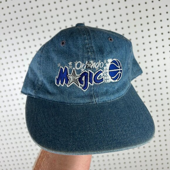 Orlando Magic NBA Hat Strap Back Denim Blue Jean 90s Vintage Penny Hardaway Y2K - Picture 1 of 6